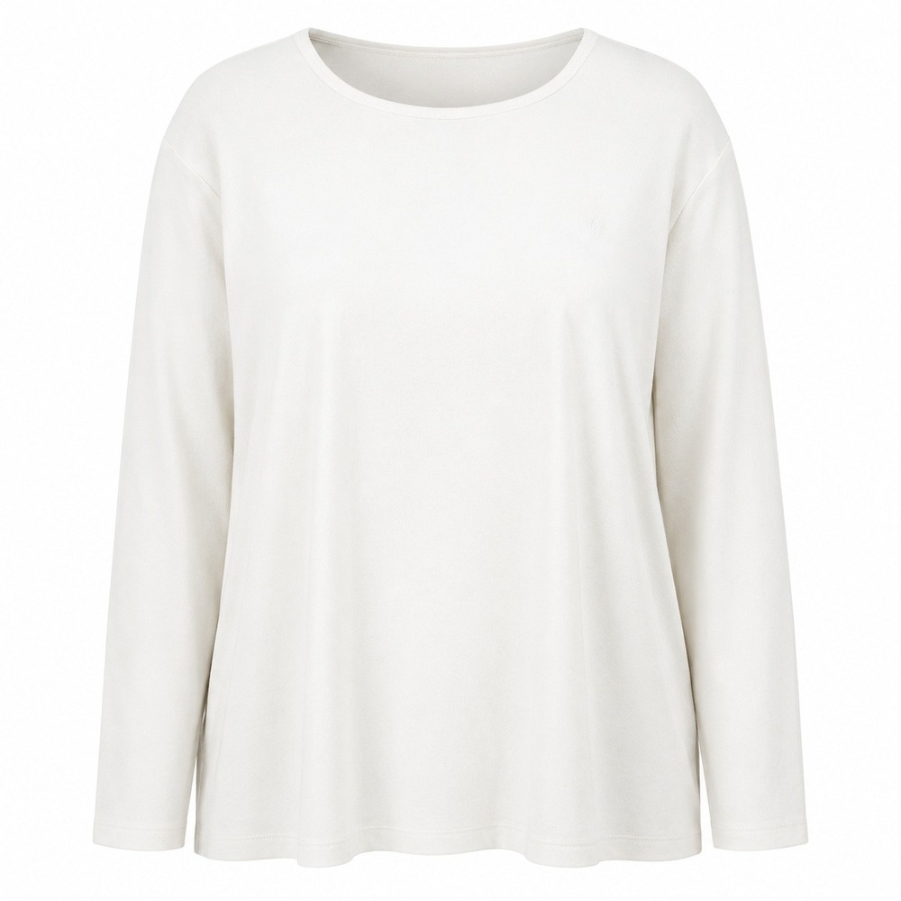 Lauren Ralph Lauren Long Sleeve Top Women 3X White LRL Monogram Cotton Basic‎